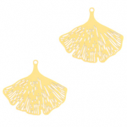 Pendentifs boh&egrave;mes feuille de Ginkgo Dor&eacute; (sans nickel)