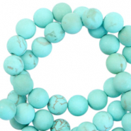 Pierres naturelles 8mm mat Bleu turquoise