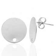 Appr&ecirc;ts en m&eacute;tal TQ boucles d'oreilles puces 15mm avec anneau Argent&eacute; antique