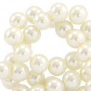 Perles en verre cir&eacute;es 8 mm Top Quality Blanc cass&eacute;