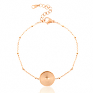 Bracelets en acier Polaris (Inox) avec serti pour cabochon 12mm petites boules Doré rosé