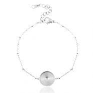 Bracelets en acier Polaris (Inox) avec serti pour cabochon 12mm petites boules Argenté
