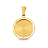 Breloques en acier Polaris (Inox) avec serti pour cabochon 12mm Doré