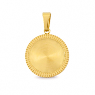 Breloques en acier Polaris (Inox) avec serti pour cabochon 12mm Doré