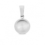 Breloques en acier Polaris (Inox) avec serti pour cabochon 7mm/Swarovski SS34 Argenté