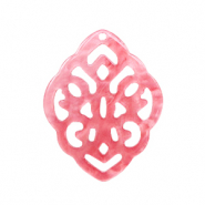 Pendentifs en r&eacute;sine losange baroque Rose pigeon fruit