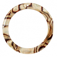 Pendentifs en r&eacute;sine rond 35mm&nbsp; Beige encens