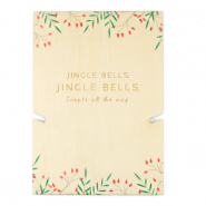 Cartes à bijoux en bois "jingle bells" Naturel (couleur naturelle du bois)