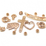 Perles et breloques en métal DQ Perles en métal DQ doré rosé