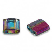 Perles Miyuki tila 5x5mm Czech coating magic blue TL-4572