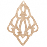 Pendentifs en r&eacute;sine baroque diamant Beige semoule clair
