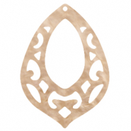 Pendentifs en r&eacute;sine baroque goutte Beige semoule clair