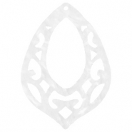 Pendentifs en r&eacute;sine baroque goutte Blanc lumineux