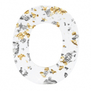 Pendentifs en r&eacute;sine ovale Argent&eacute; dor&eacute;-transparent