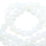 Perles &agrave; facettes 4x3mm disque Lumineux cristal-Pearl Shine Coating