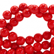 Perles en verre 8 mm opaque Rouge vif