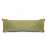 Pr&eacute;sentoir bijoux coussin velours doux Vert olive vintage
