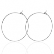 Boucles d'oreilles en acier inox 25mm Argent&eacute;