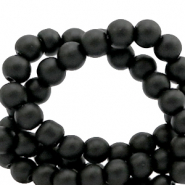 Perles en verre 6 mm mat Noir