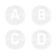 Perles lettres acryliques m&eacute;lang&eacute;es Blanc transparent