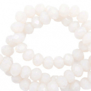 Perles à facettes 6x5mm disque Blanc doux-pearl shine coating