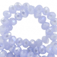 Perles à facettes 3x2mm disque Bleu Chambray-pearl shine coating