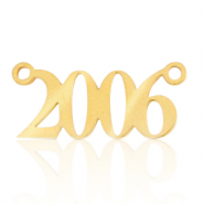 Breloques en acier Inox connecteur ann&eacute;e 2006 Dor&eacute;