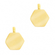 Breloques en acier inox hexagone Dor&eacute;