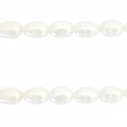 BQ Perles d'eau douce "grain de riz" 7x6mm Blanc naturel