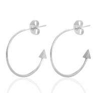 Boucles d'oreilles en acier Inox créoles Argenté