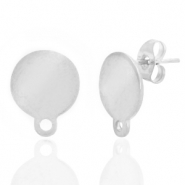 Boucles d'oreilles en acier Inox 10mm avec anneau Argenté