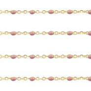 Apprêts en acier inox chaîne maille jaseron 1mm Marron sandstone-doré