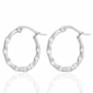 Boucles d'oreilles en acier inox cr&eacute;oles Argent&eacute;