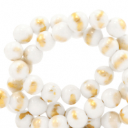 Pierres naturelles Calcite 8mm Blanc-doré