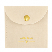 Sachet &agrave; bijoux "with love" Beige-dor&eacute;