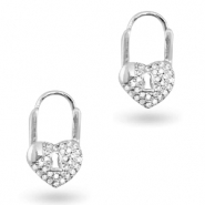 Boucles d'oreilles en Zirconium coeur Argent&eacute;