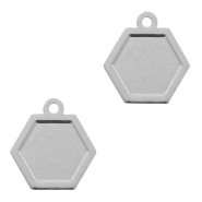 Pendentifs boh&egrave;mes hexagone Argent&eacute;