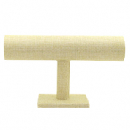 Pr&eacute;sentoir bijoux en lin pour bracelets Marron