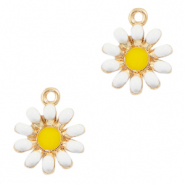 Breloques en métal Basic Quality fleur Doré-blanc