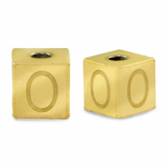 Perles en acier Inox lettre O Dor&eacute;