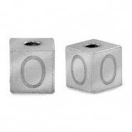 Perles en acier Inox lettre O Argent&eacute;