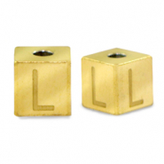 Perles en acier Inox lettre L Dor&eacute;