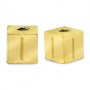 Perles en acier Inox lettre I Dor&eacute;