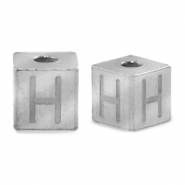 Perles en acier Inox lettre H Argent&eacute;