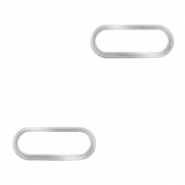 Breloques en acier Inox/connecteur ovale Argenté