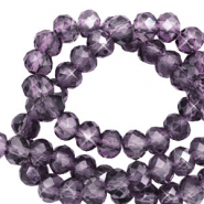 Perles &agrave; facettes 4x3mm disque Heishi Violet am&eacute;thyste-pearl shine coating