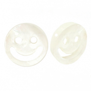 Perles coquillage smiley Blanc (couleur naturelle)