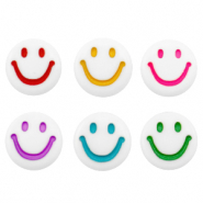 Perles lettres acryliques smiley Blanc-multicolore