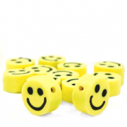 Perles en polym&egrave;re Smiley Jaune