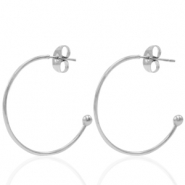 Boucles d'oreilles puces en acier Inox créoles Argenté